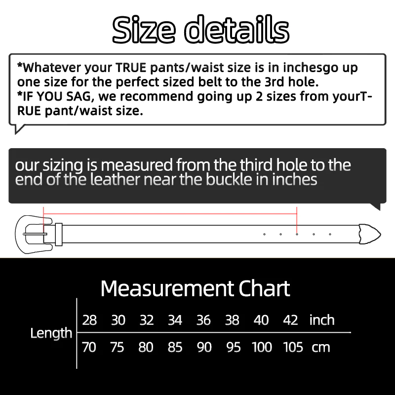 BB Belt Size Chart