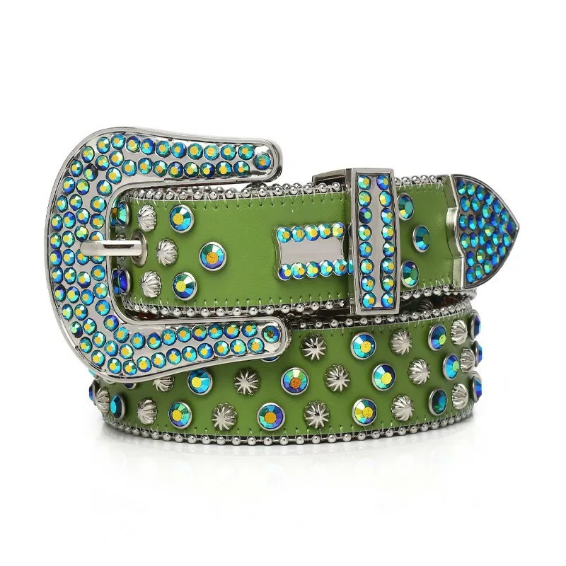 Elegant Green Rhinestone Belts | Nature display picture 3