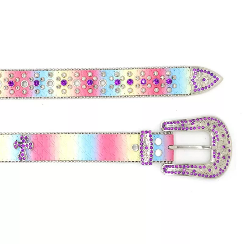 Multicolor Cross Luxury Purple Diamond BB Belt - Image 5