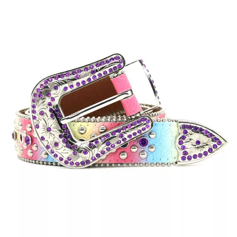 Multicolor Cross Luxury Purple Diamond BB Belt - Image 4