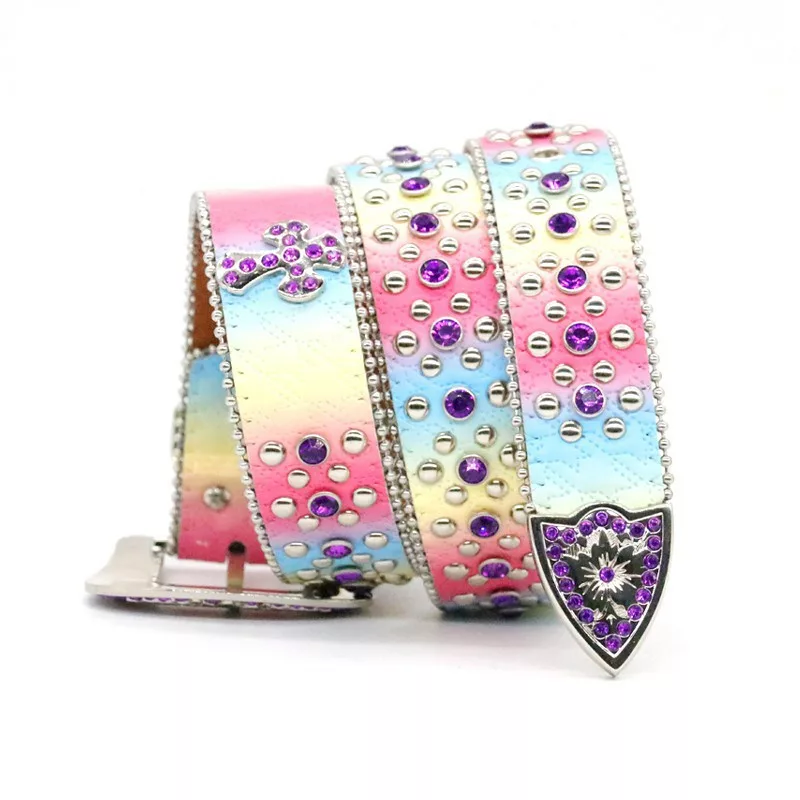 Multicolor Cross Luxury Purple Diamond BB Belt - Image 3